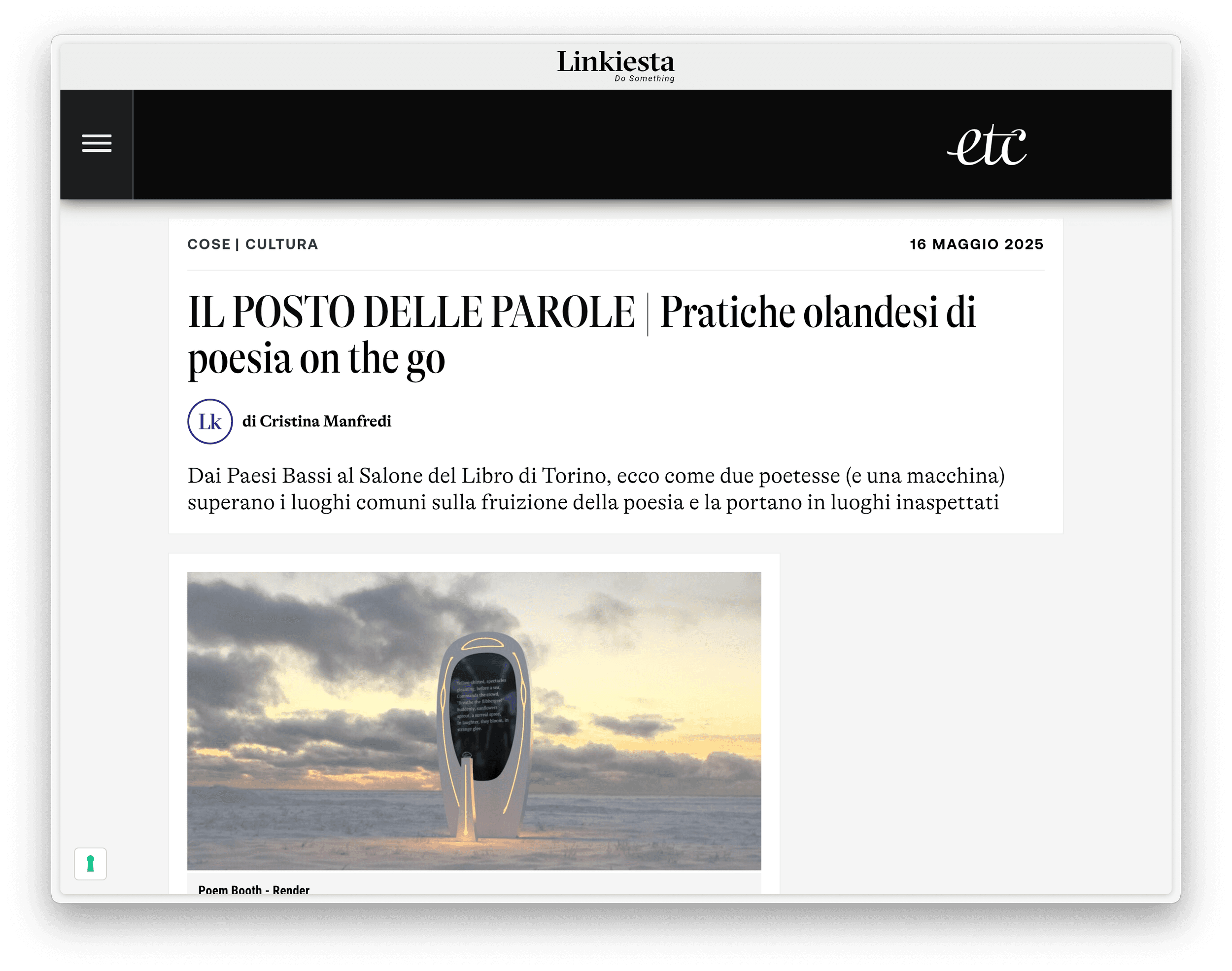 Linkiesta: Dutch Practices of Poetry On The Go